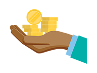 hand holding coins