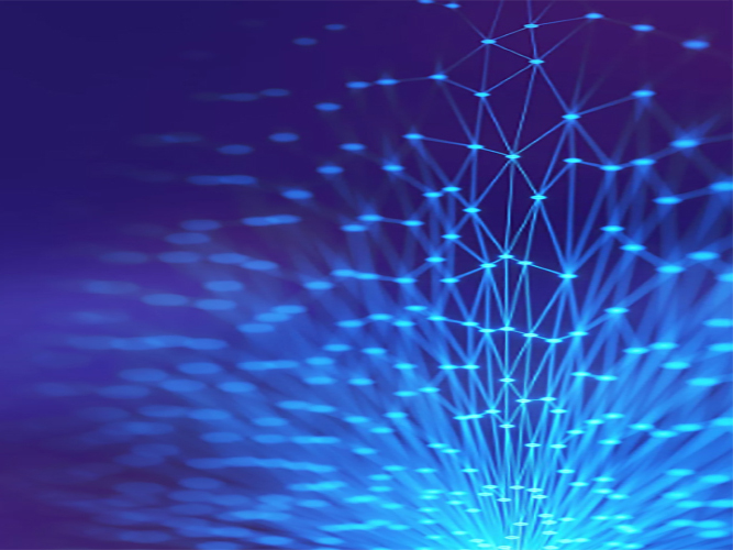 abstract shapes on purple banner