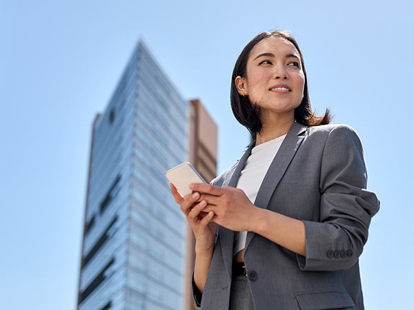 Woman using smartphone