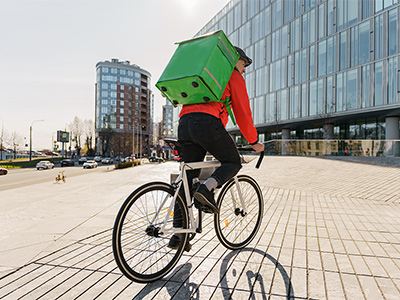 delivery person on bike